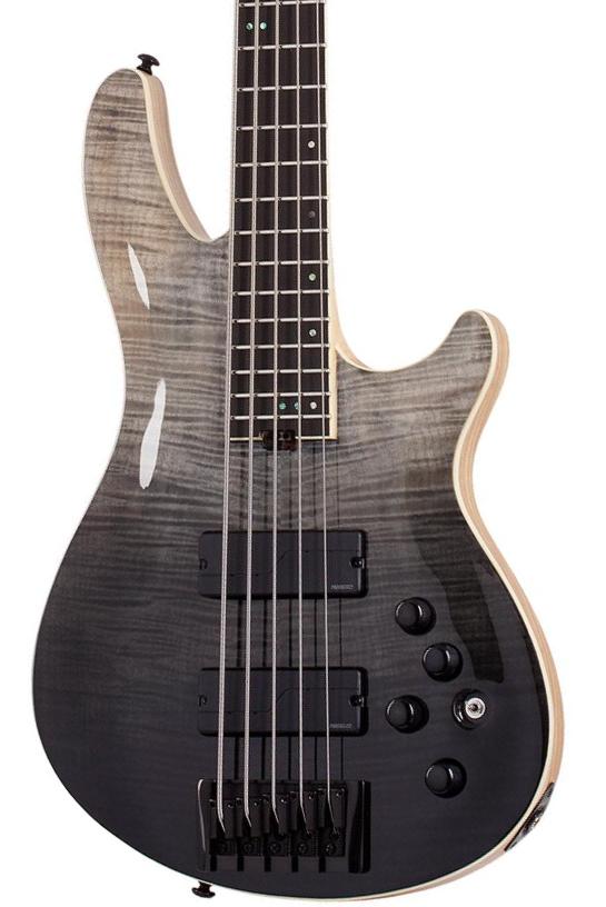 Solid body electric bass Schecter SLS Elite-5 - Black fade burst