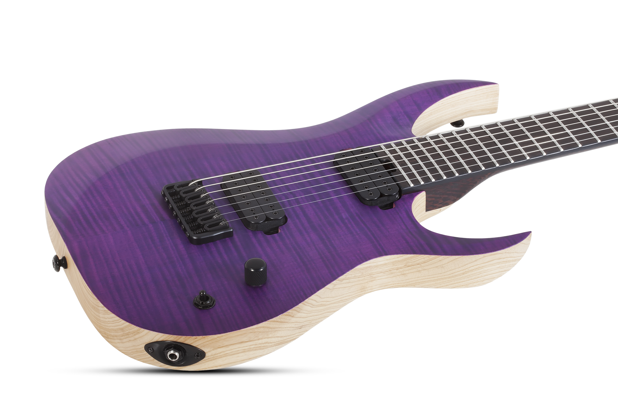 Schecter John Browne Tao-7 Signature Baryton 2h Ht Eb - Satin Trans Purple - 7 string electric guitar - Variation 1