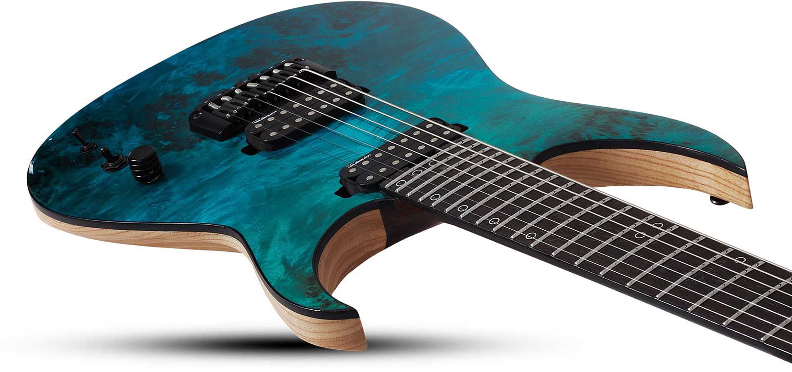 Schecter Keith Merrow Km7 Mkiii Pro Usa 7c 2h Eb - Lagoon Fade - Metal electric guitar - Variation 3