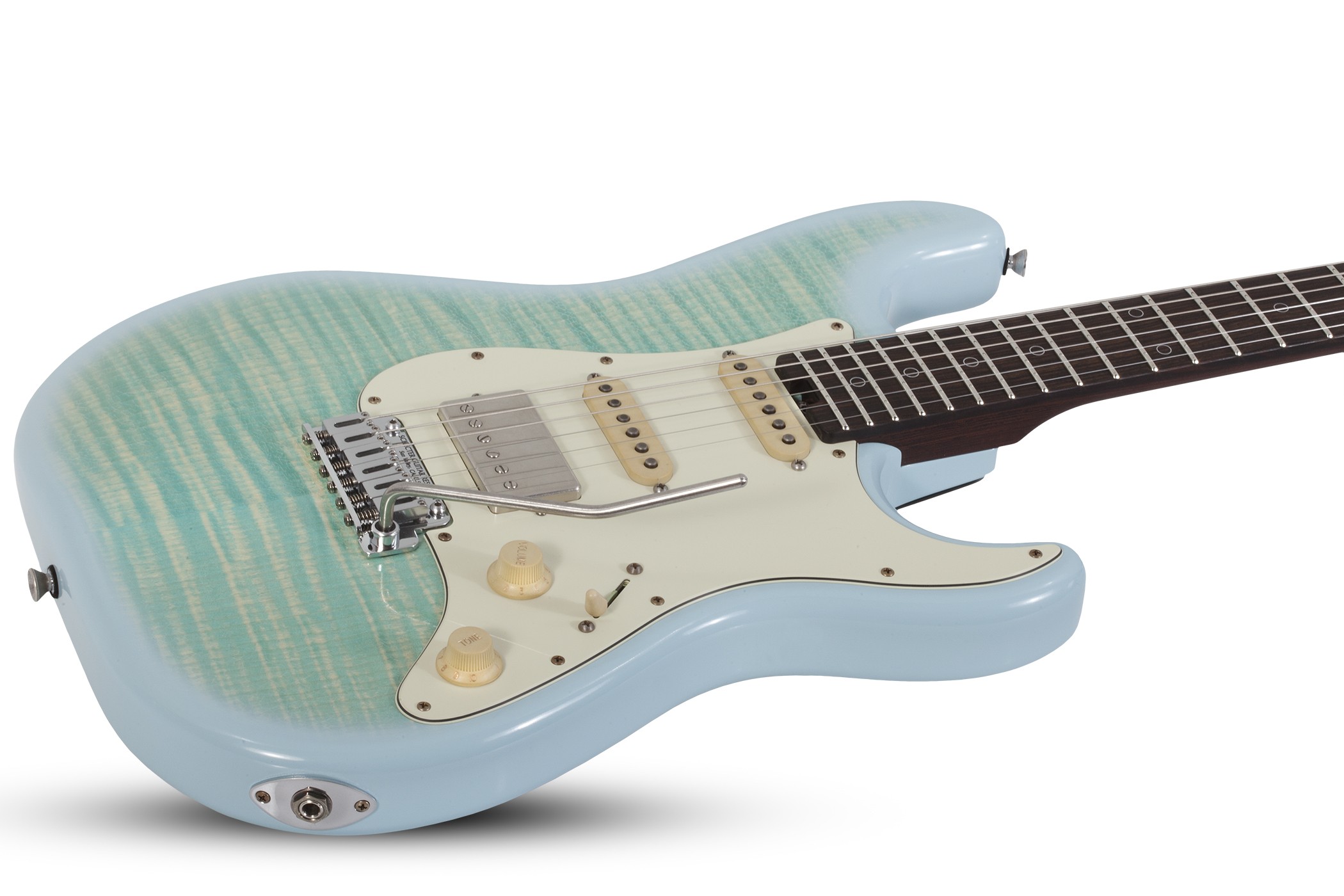 Schecter Nick Johnston Flame Top Nitro Usa Signature Hss Trem Eb - Atomic Ice - Str shape electric guitar - Variation 2