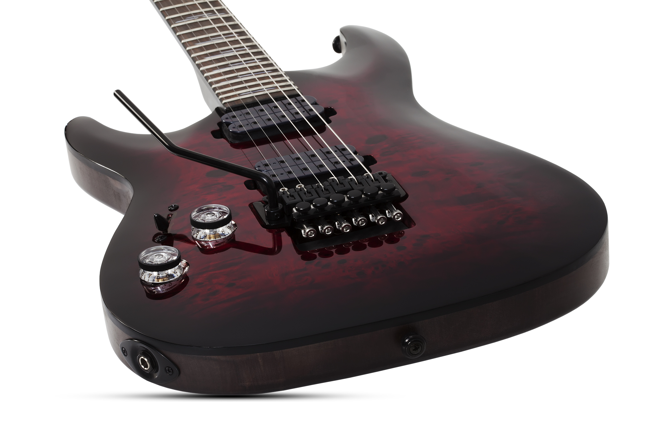 Schecter Omen Elite-6 Fr Lh Gaucher 2h Rw - Black Cherry Burst - Left-handed electric guitar - Variation 1