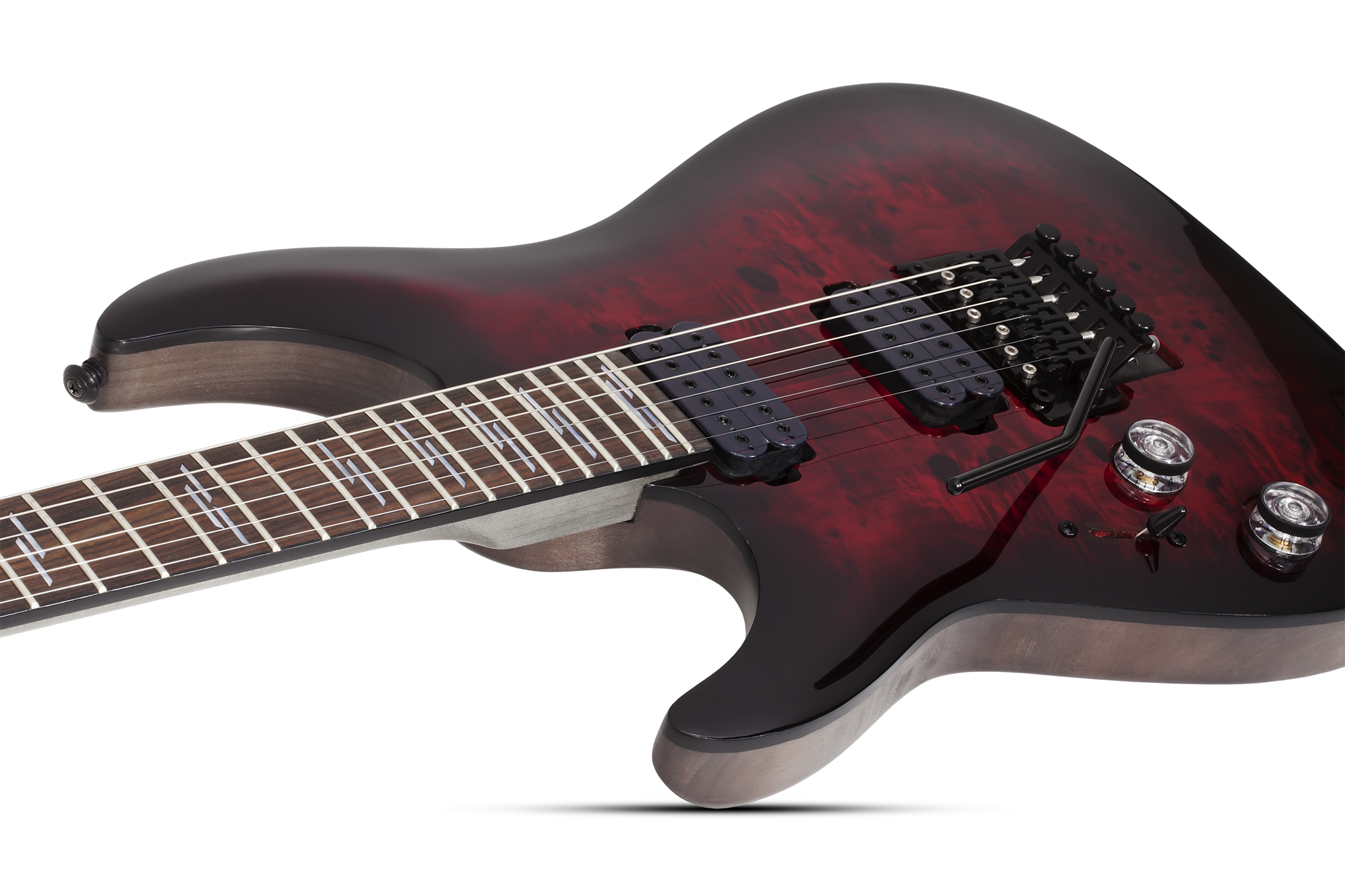 Schecter Omen Elite-6 Fr Lh Gaucher 2h Rw - Black Cherry Burst - Left-handed electric guitar - Variation 2