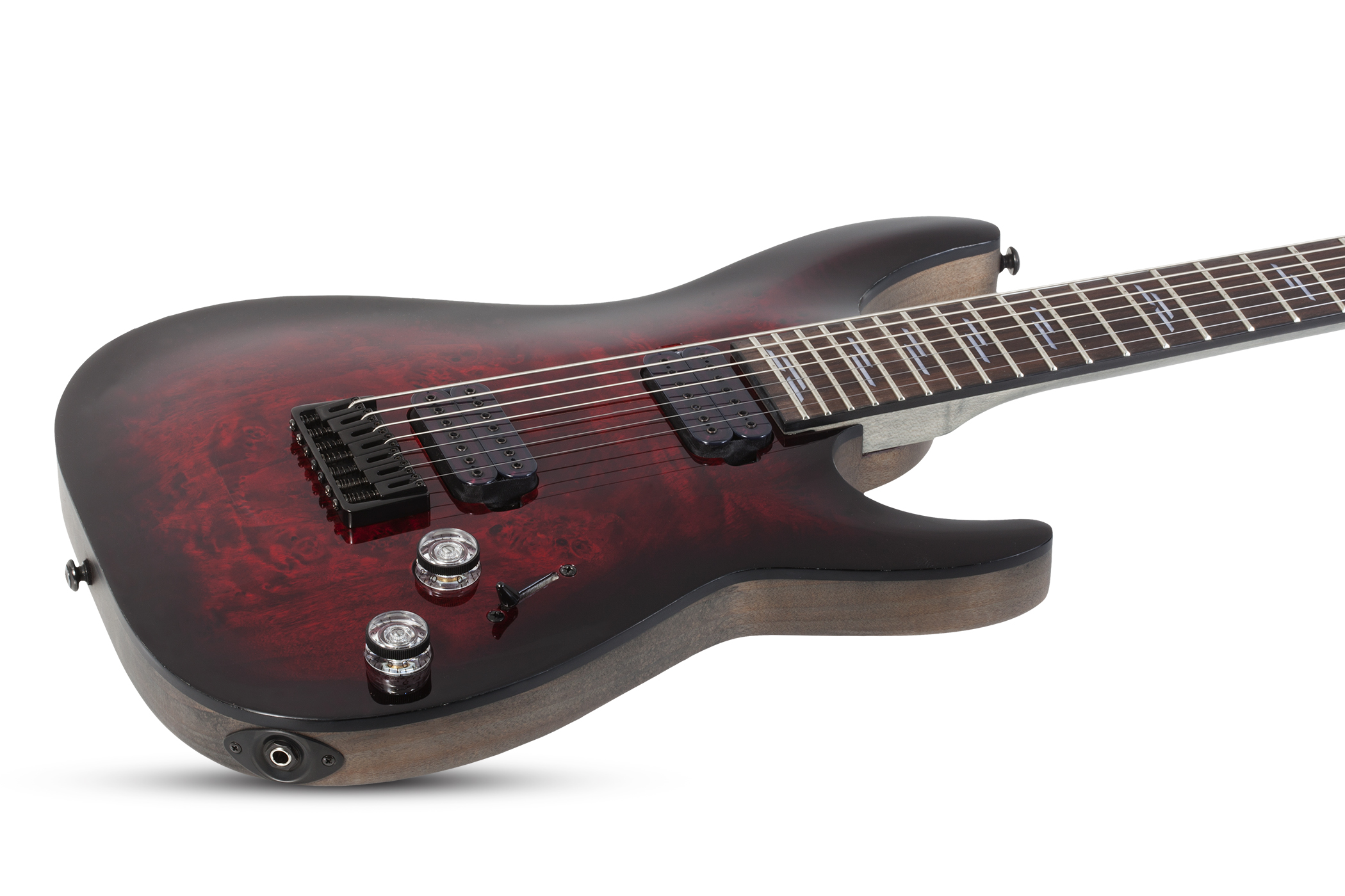 Schecter Omen Elite-7 7c Baryton 2h Ht Rw - Black Cherry Burst - 7 string electric guitar - Variation 1