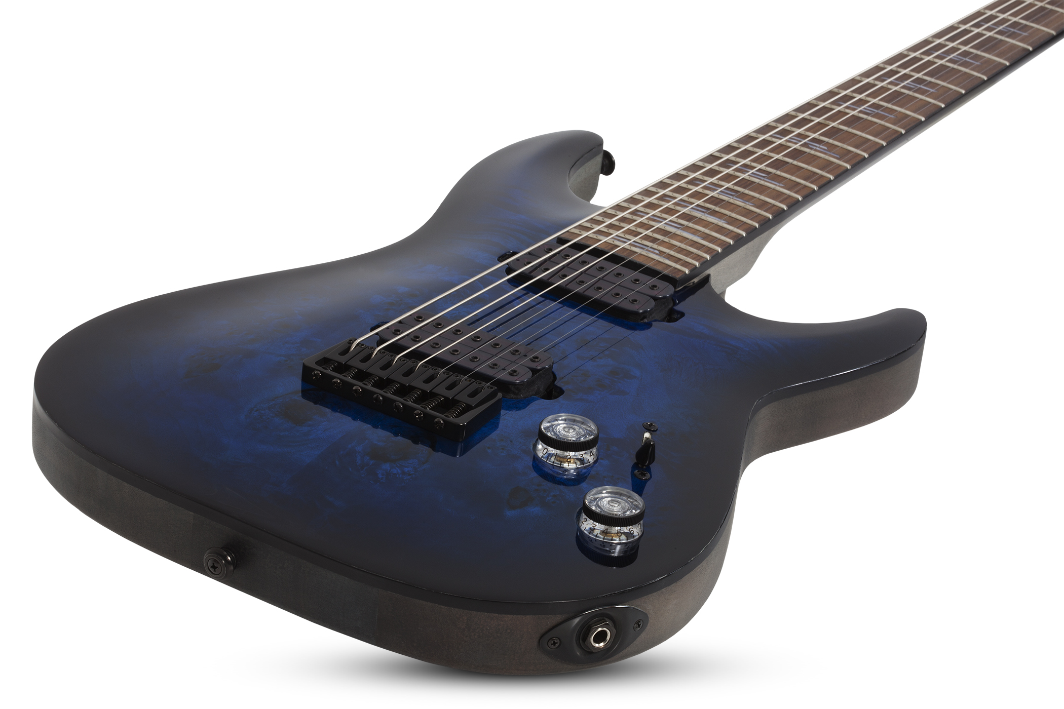 Schecter Omen Elite-7 7c Baryton 2h Ht Rw - See-thru Blue Burst - 7 string electric guitar - Variation 1