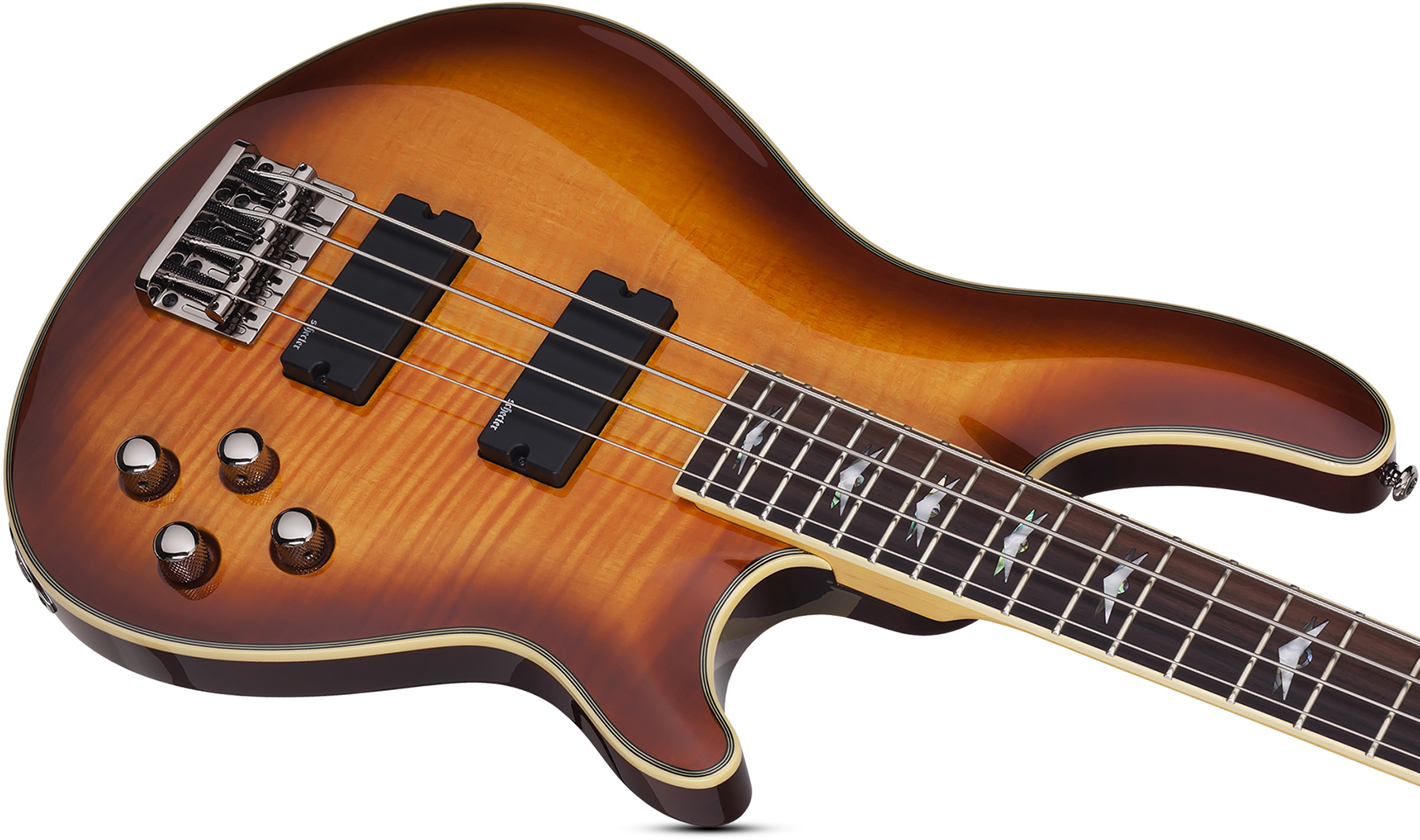 Schecter Omen Extreme-4 Active Rw - Vintage Sunburst - Solid body electric bass - Variation 2