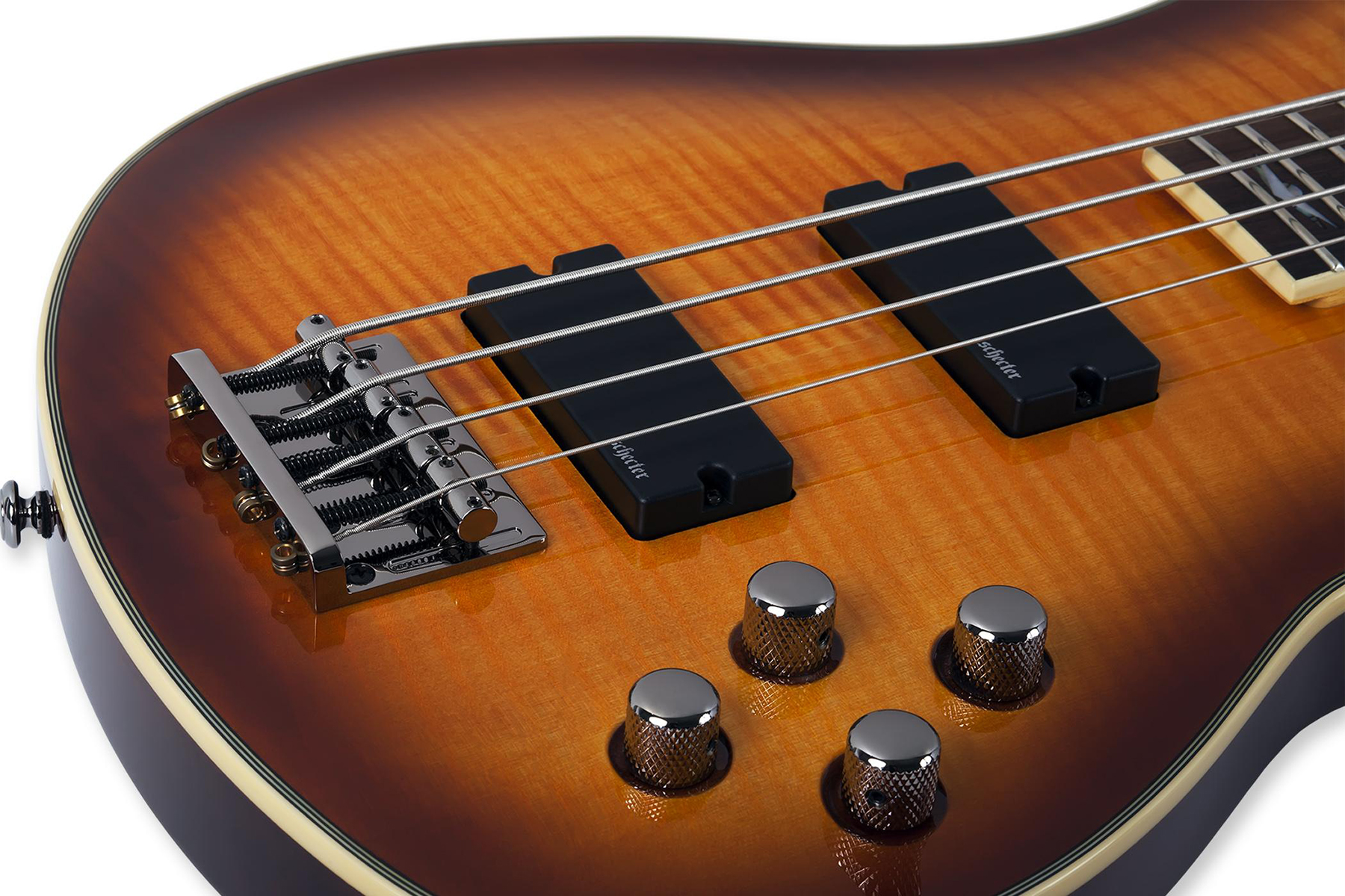 Schecter Omen Extreme-4 Active Rw - Vintage Sunburst - Solid body electric bass - Variation 4