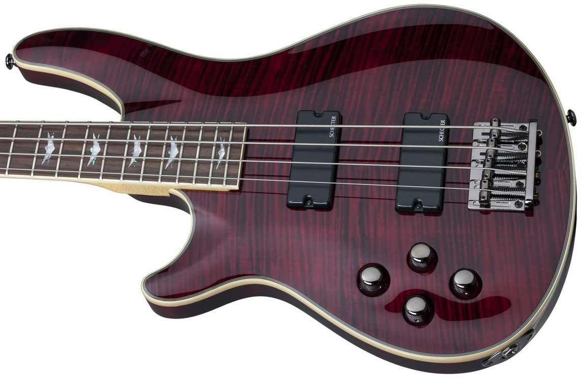 Schecter Omen Extreme-4 Lh Gaucher Active Rw - Black Cherry - Solid body electric bass - Variation 1