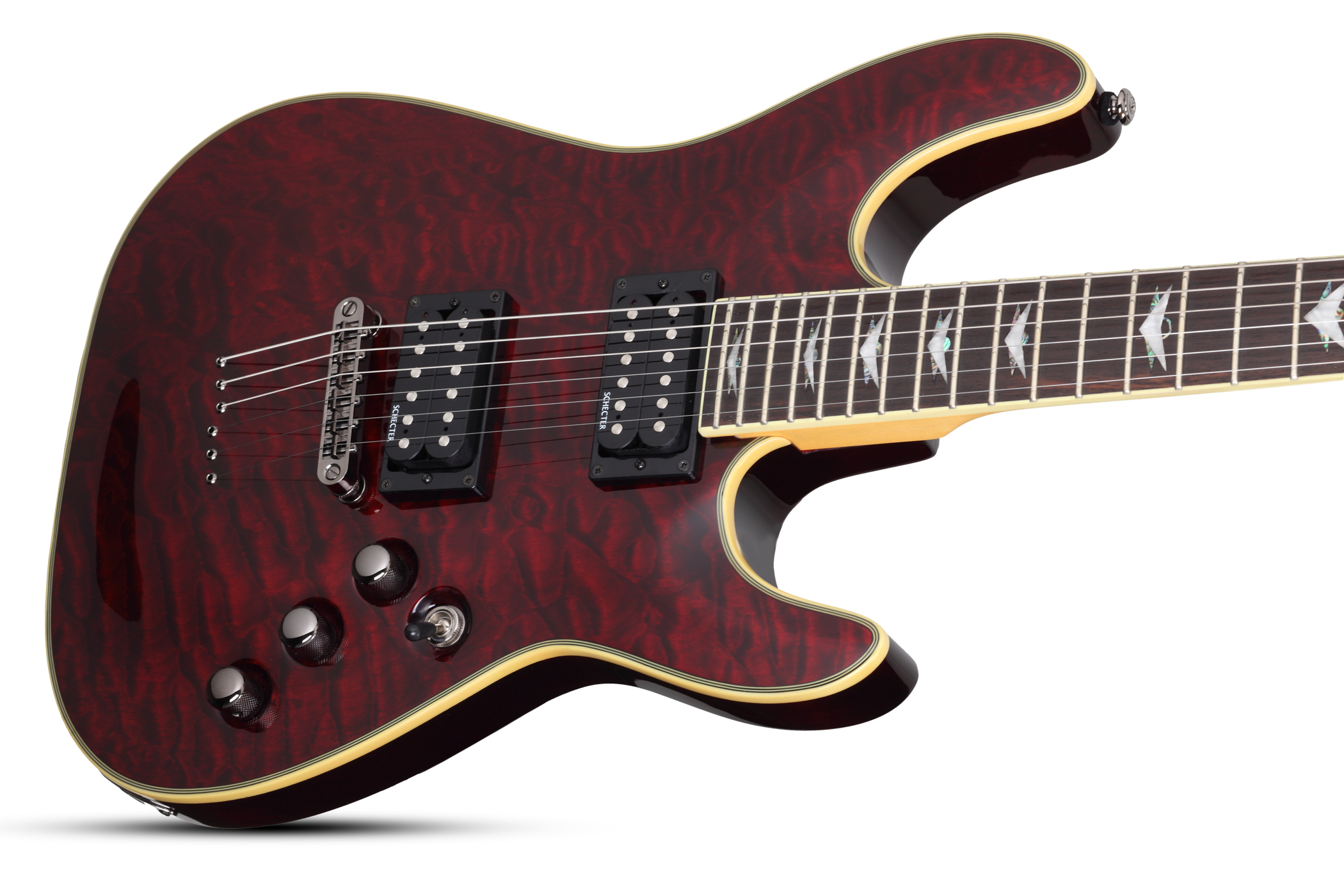 Schecter Omen Extreme-6 2h Ht Rw - Black Cherry - Str shape electric guitar - Variation 2