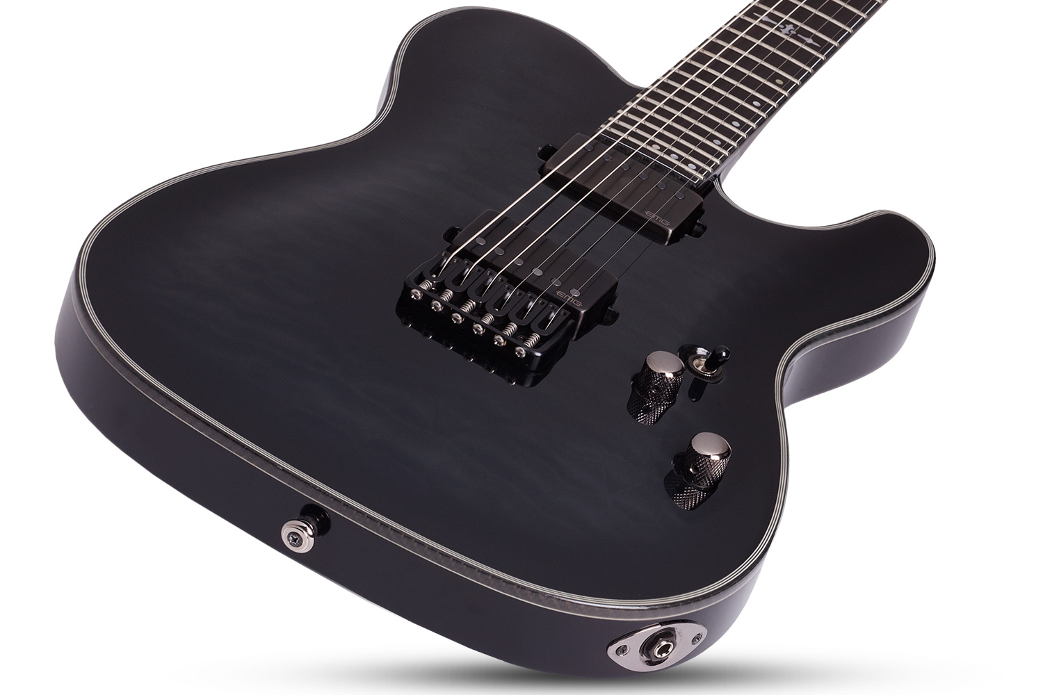 Schecter Pt Hellraiser Hybrid 2h Emg Ht Eb - Transp. Black Burst - Tel shape electric guitar - Variation 1