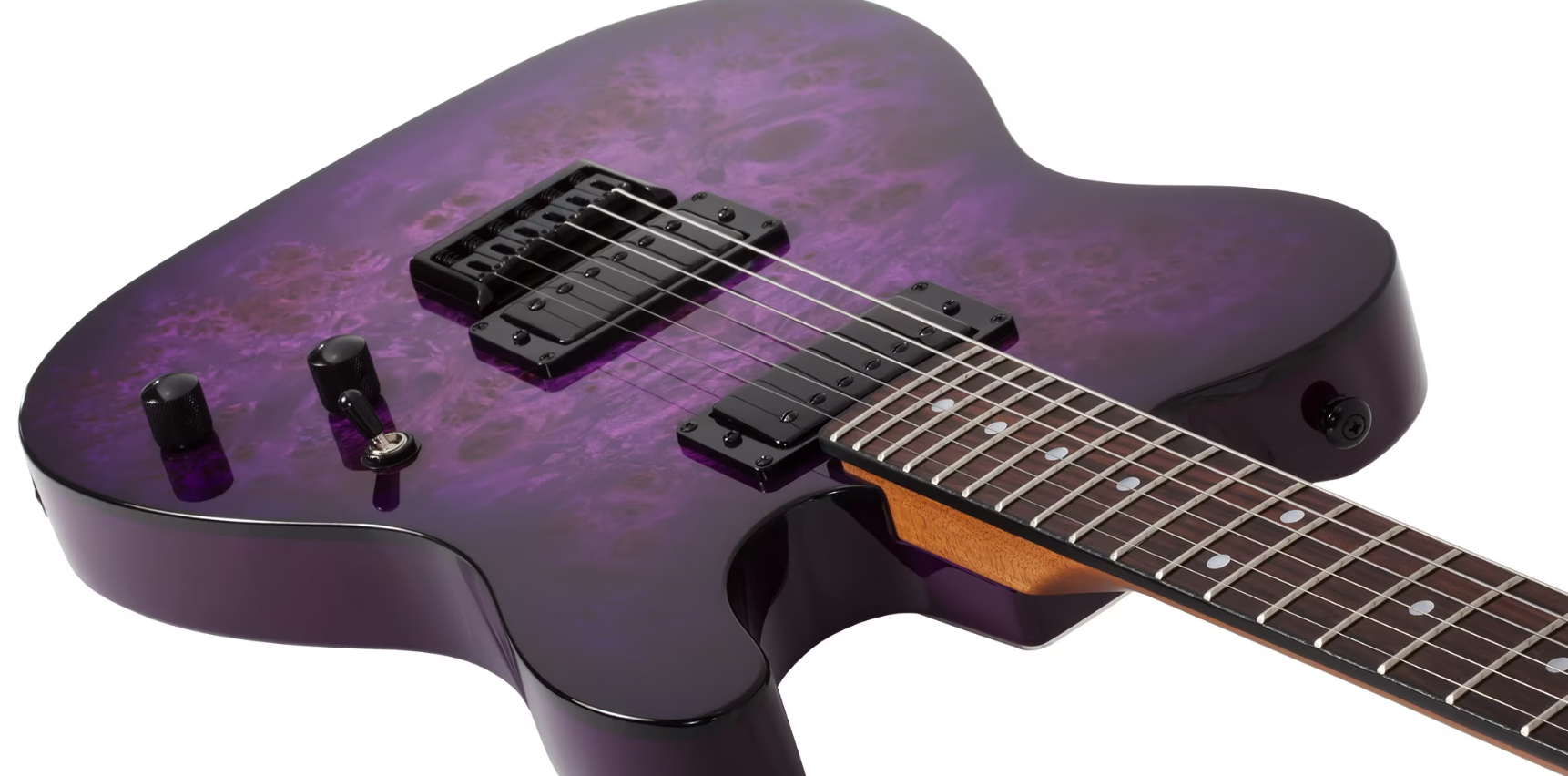 Schecter Pt Standard 2h Ht Rw - Purple Burst Burl - Tel shape electric guitar - Variation 2