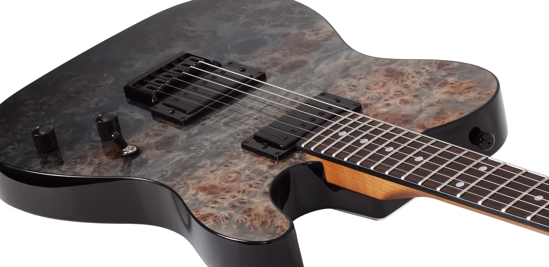 Schecter Pt Standard 2h Ht Rw - Black Fade Burst Burl - Tel shape electric guitar - Variation 2