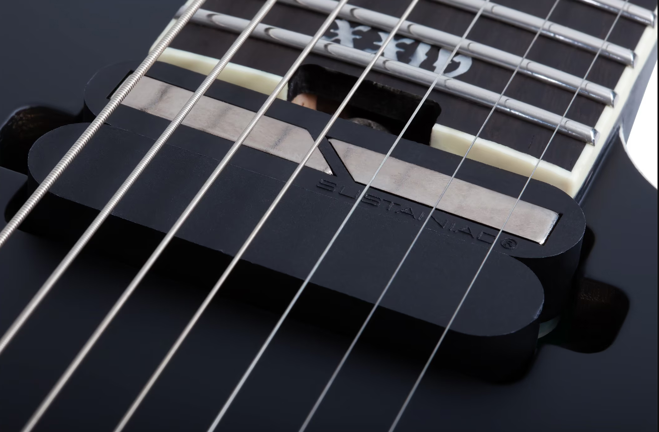 Schecter Pt7 Frs Sls Elite Evil Twin 2h Fishman Fluence Sustainiac Fr Eb - Satin Black - Baritone guitar - Variation 3