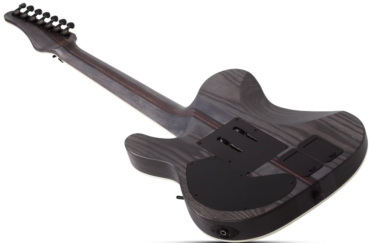 Schecter Pt7 Frs Sls Elite Evil Twin 2h Fishman Fluence Sustainiac Fr Eb - Satin Black - Baritone guitar - Variation 5