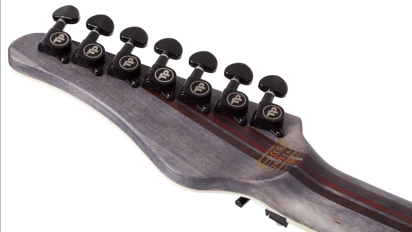 Schecter Pt7 Frs Sls Elite Evil Twin 2h Fishman Fluence Sustainiac Fr Eb - Satin Black - Baritone guitar - Variation 8