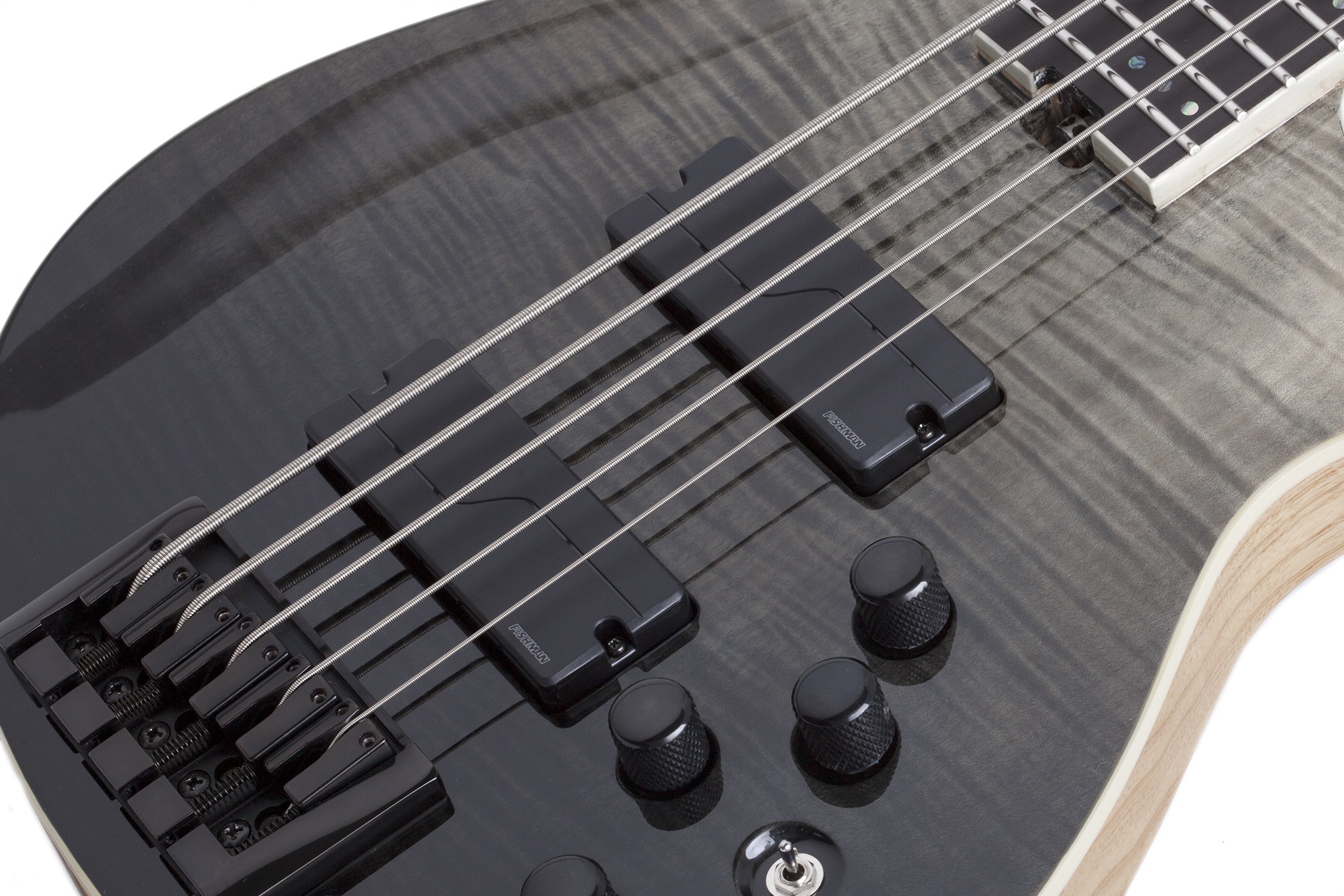 Schecter Sls Elite 5c  Active Fishman Fluence Eb Rw - Black Fade Burst - Solid body electric bass - Variation 3