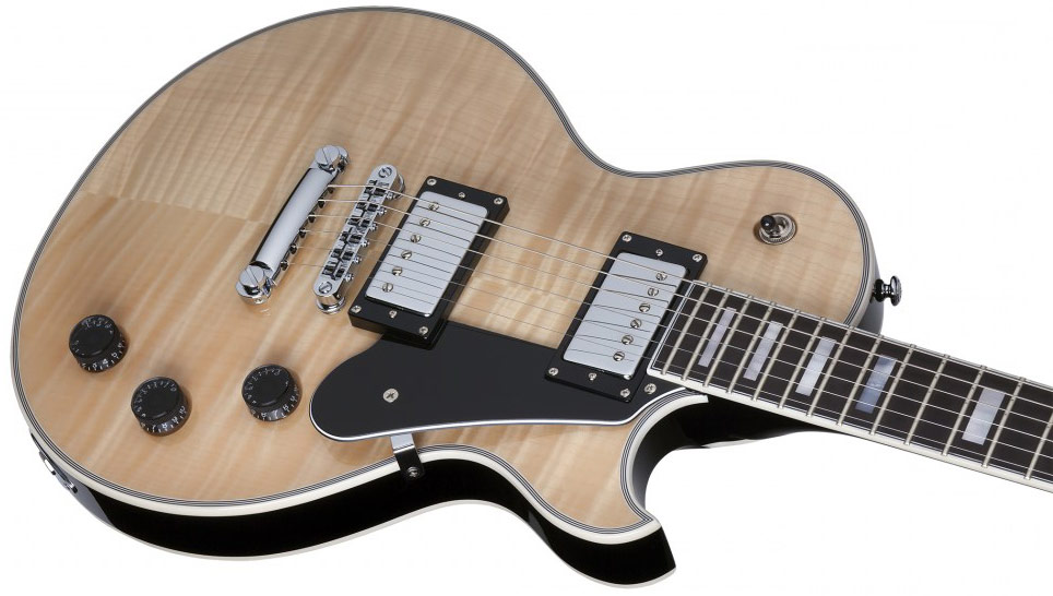Schecter Solo-ii Custom Lh Gaucher 2h Ht Eb - Gloss Natural - Left-handed electric guitar - Variation 3