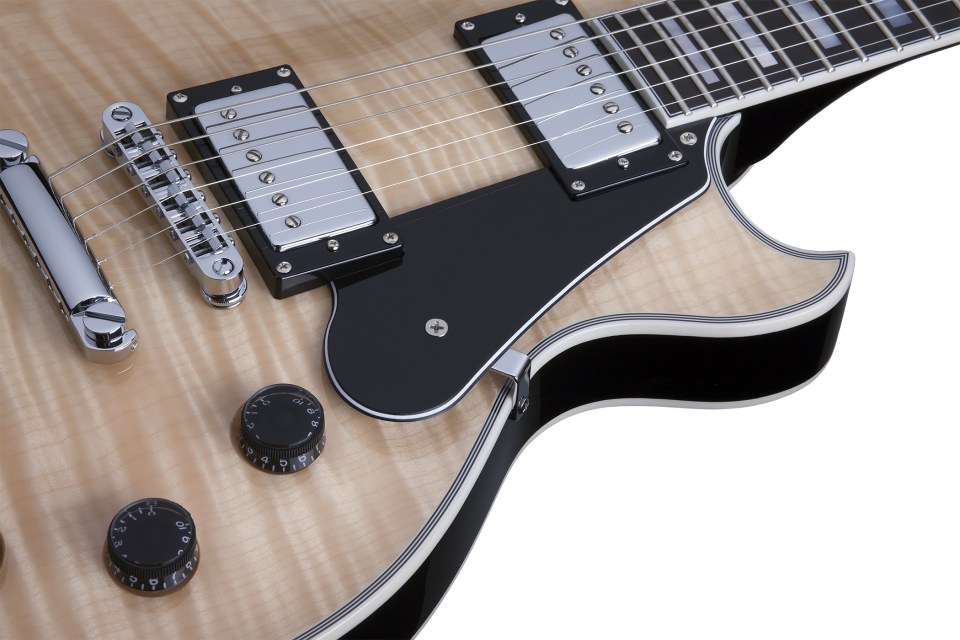Schecter Solo-ii Custom Lh Gaucher 2h Ht Eb - Gloss Natural - Left-handed electric guitar - Variation 4
