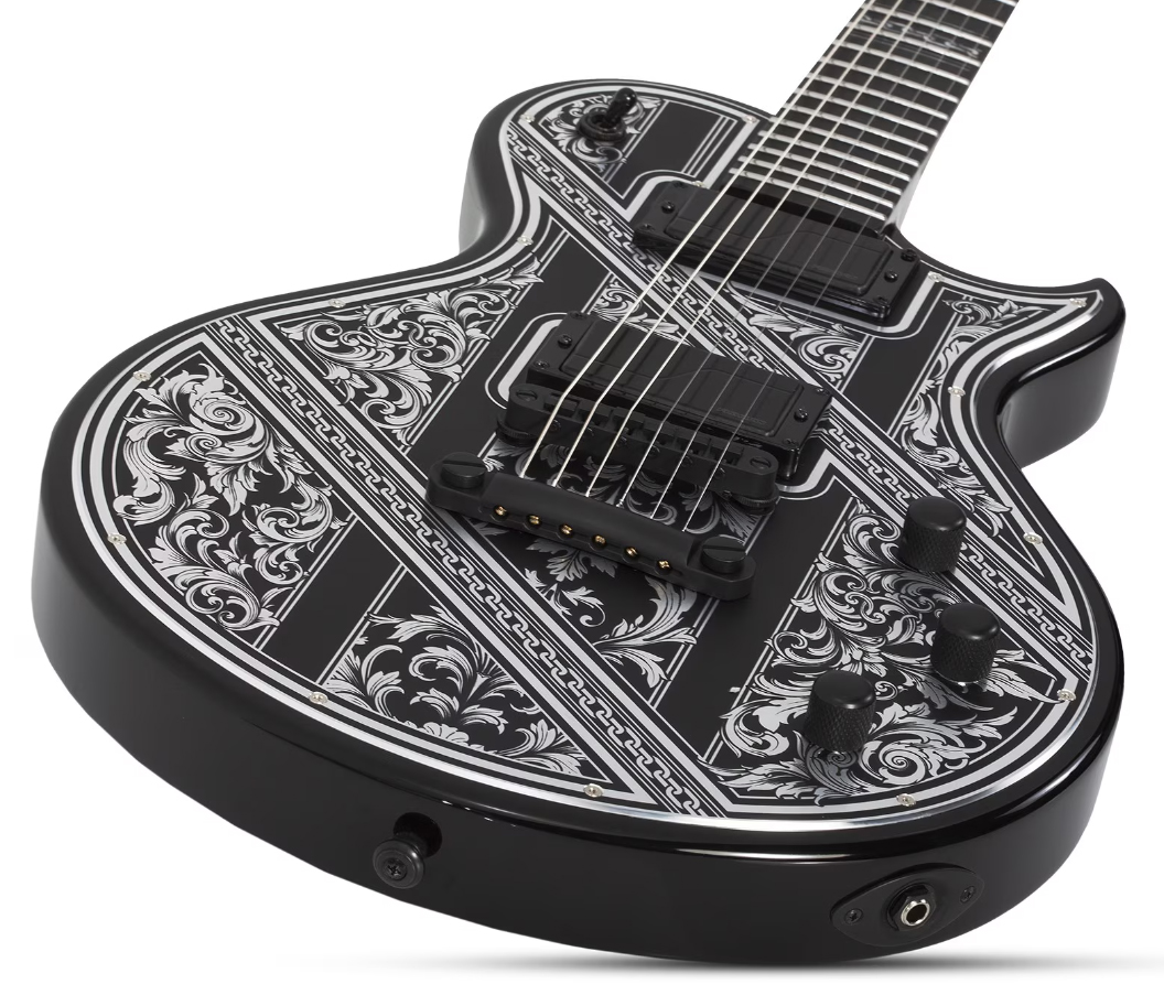 Schecter Solo Ii Pryzm Palladium 2h Fishman Fluence Modern Eb - Gloss Black - Metal electric guitar - Variation 1