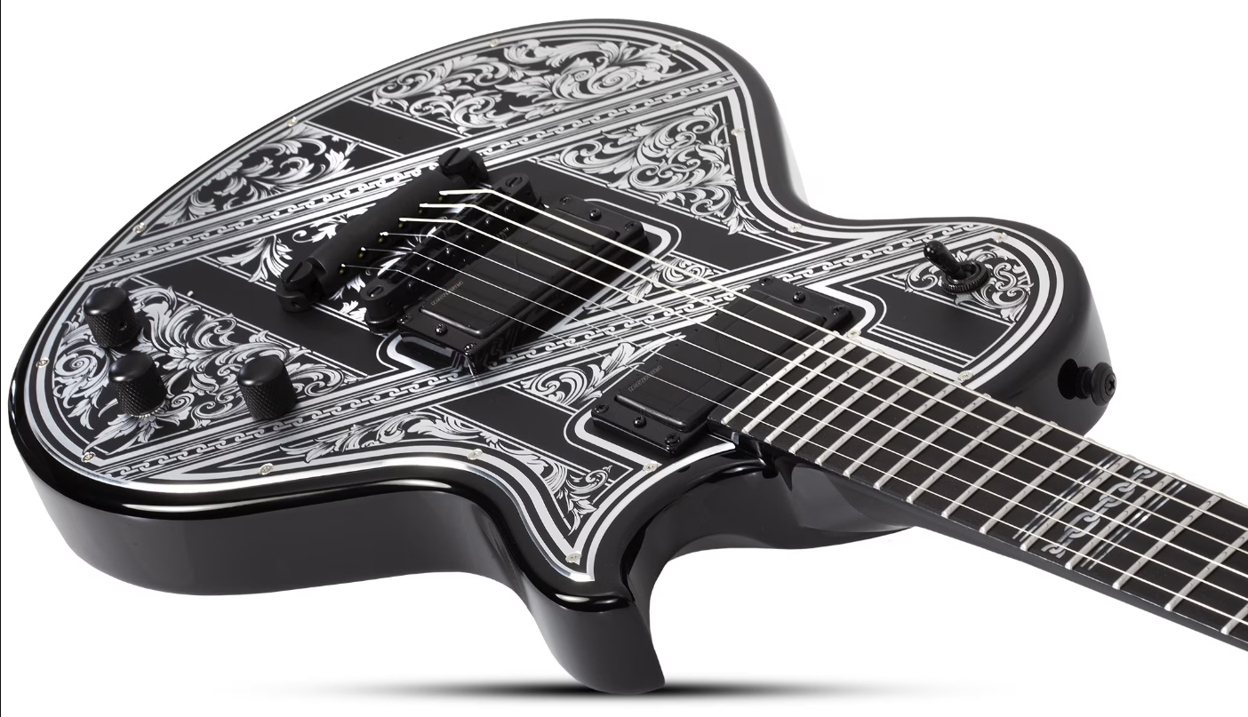 Schecter Solo Ii Pryzm Palladium 2h Fishman Fluence Modern Eb - Gloss Black - Metal electric guitar - Variation 2