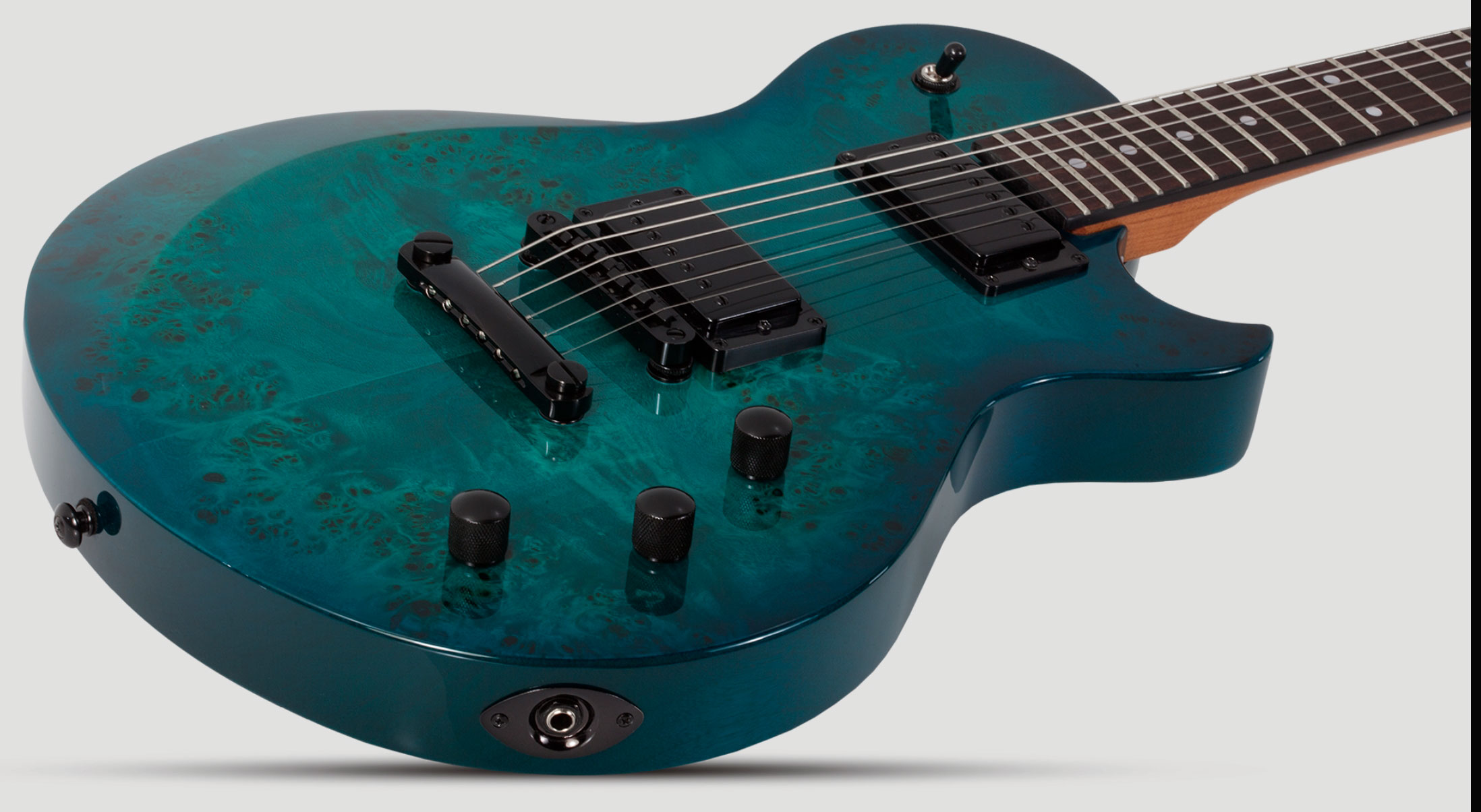 Schecter Solo-ii Standard 2h Ht Rw - Ocean Blue Burst Burl - Single cut electric guitar - Variation 2