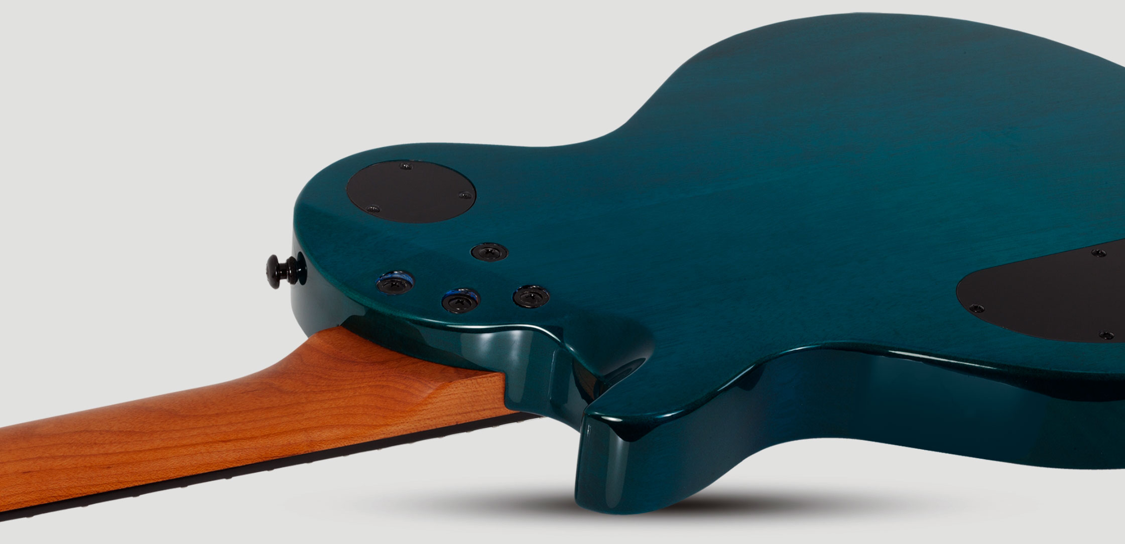 Schecter Solo-ii Standard 2h Ht Rw - Ocean Blue Burst Burl - Single cut electric guitar - Variation 5