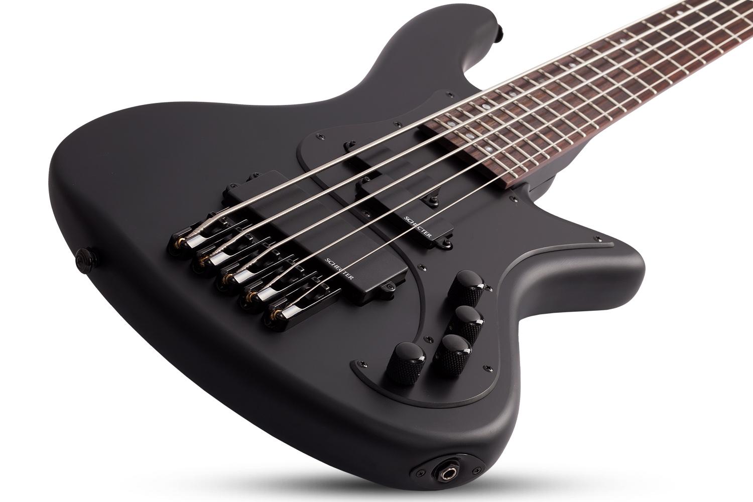 Schecter Stiletto Stealth-5 5c Active Rw - Satin Black - Solid body electric bass - Variation 1
