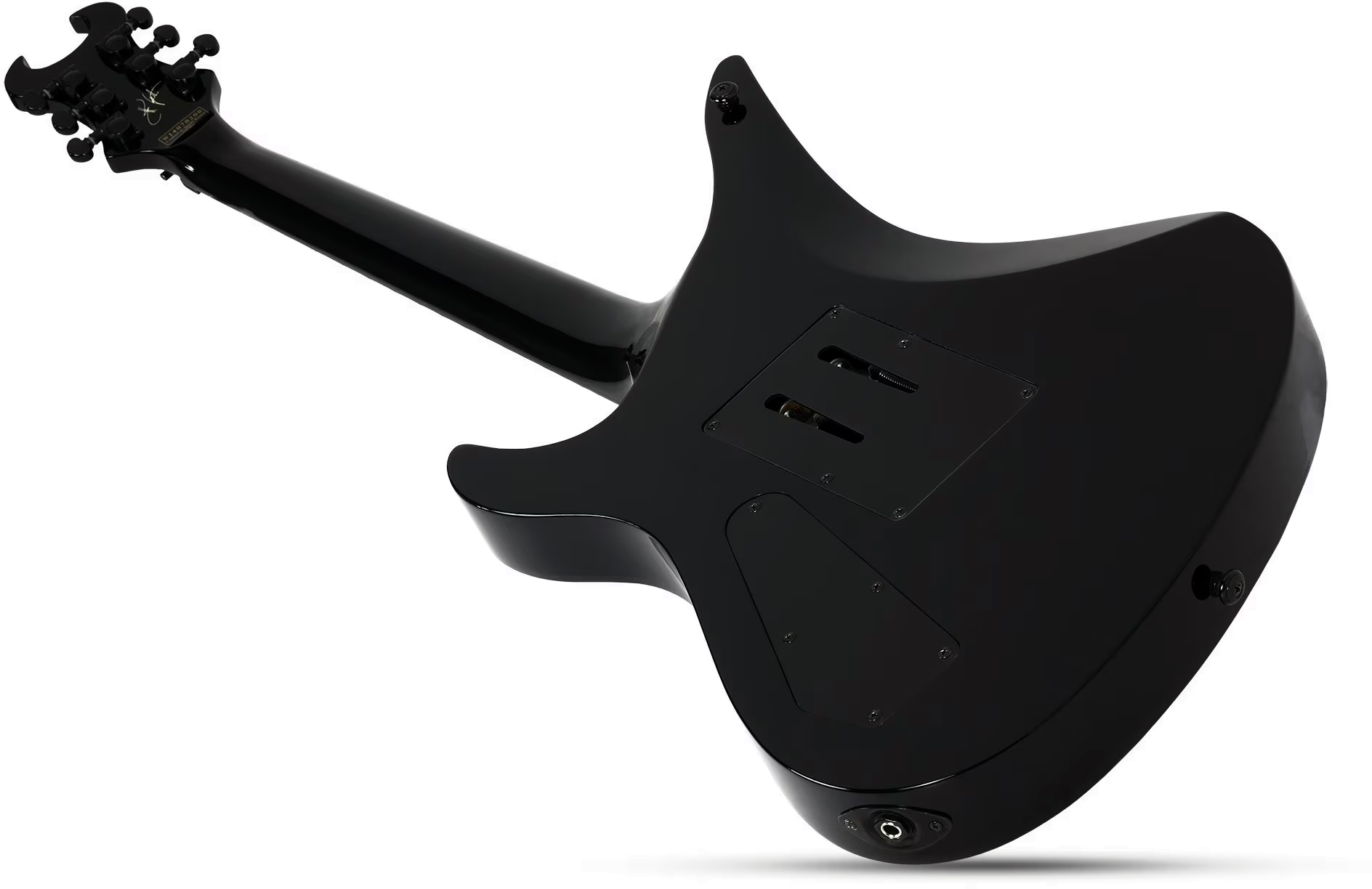 Schecter Synyster Custom Signature 2h Fr Eb - Gloss Black With Silver Pinstripes - Signature electric guitar - Variation 3