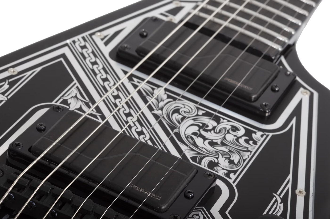 Schecter V1 Pryzm Palladium 2h Fishman Fluence Modern Eb - Gloss Black - Metal electric guitar - Variation 1