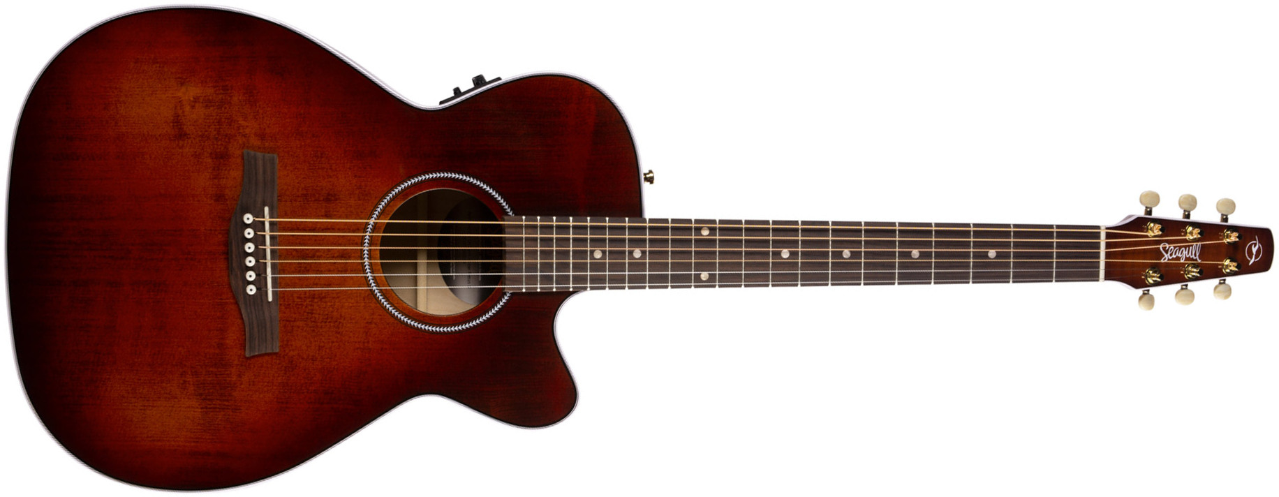 Seagull Performer Flame Maple Presys Ii Concert Hall Cw Epicea Erable Rw - Burst Umber - Electro acoustic guitar - Main picture