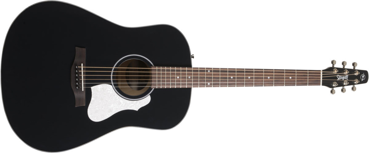 Seagull S6 Classic A/e Dreadnought Epicea Merisier Rw - Black - Electro acoustic guitar - Main picture