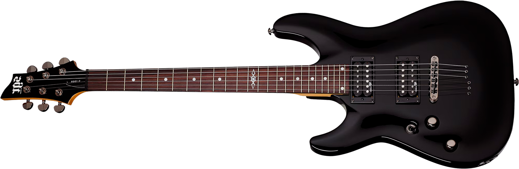 Sgr By Schecter C1 Lh Gaucher 2h Ht Rw - Gloss Black - Metal electric guitar - Main picture