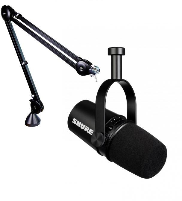 Microphone pack with stand Shure MV7-K + PSA1 Rode