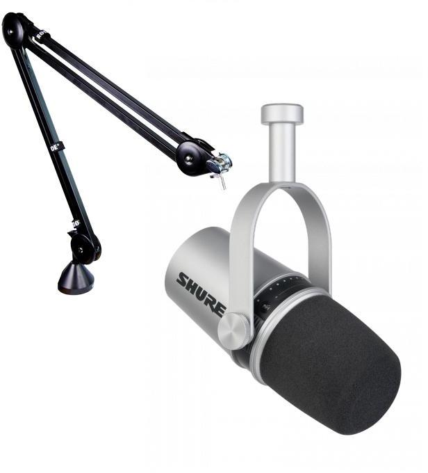 Microphone pack with stand Shure MV7-S + Rode PSA1