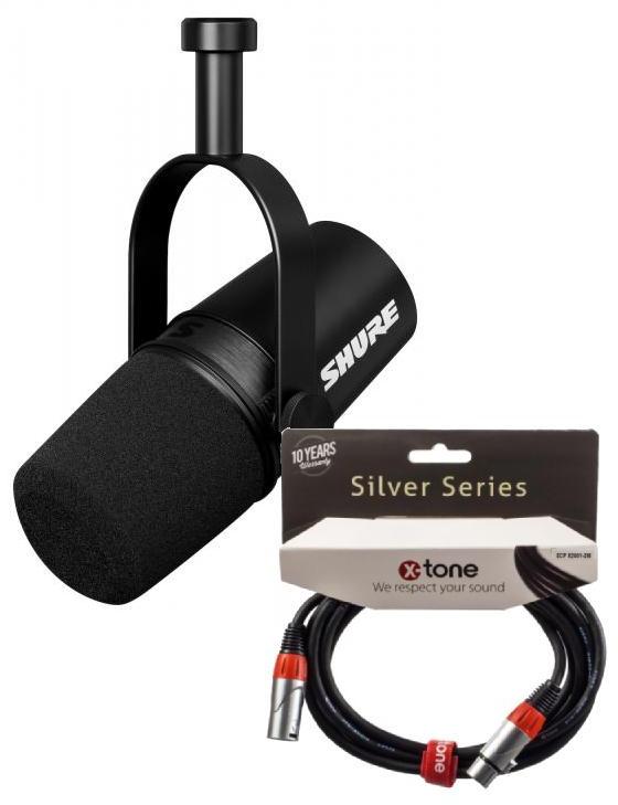 Microphone pack with stand Shure MV7X + Xlr Xlr 3 m offert