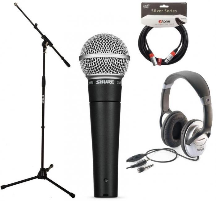 Microphone pack with stand Shure Sm58 LCE pack chant