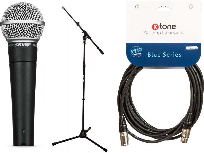 Shure Sm58-lce+  (xh 6001)  + Xlr(m) / Xlr(f) 6m - Microphone pack with stand - Main picture