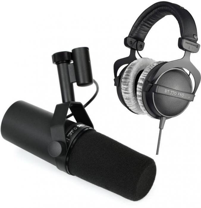 Microphone pack with stand Shure Sm7b + Dt770 Pro 80 ohms