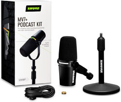 Microphone pack with stand Shure MV7+-K-BNDL