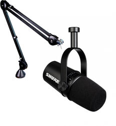 Microphone pack with stand Shure MV7-K + PSA1 Rode