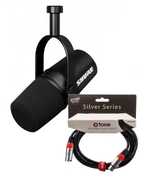 Microphone pack with stand Shure MV7X + Xlr Xlr 3 m offert