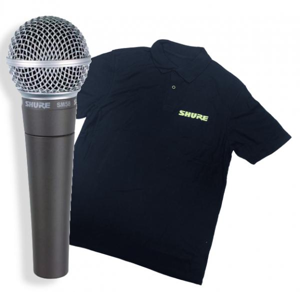 Vocal microphones Shure SM58-LCE  + Polo Shure 2019 taille L offert