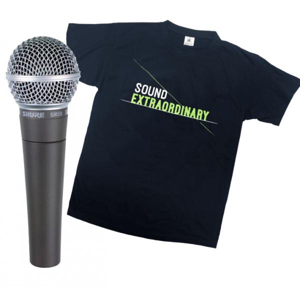 Vocal microphones Shure SM58-LCE  + T-shirt Shure SE, Taille M