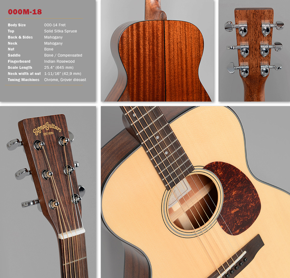 Sigma 000m-18 Epicea Acajou - Natural Satin - Acoustic guitar & electro - Variation 2