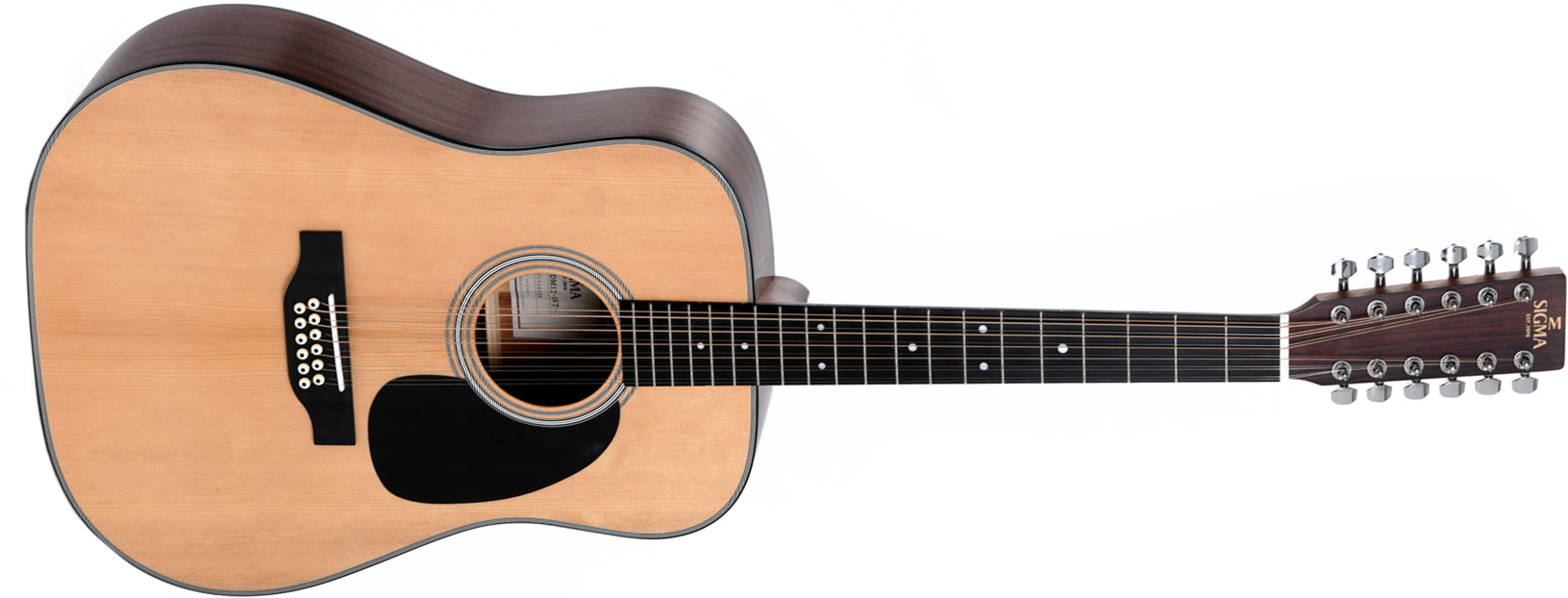 Sigma Dm12-1 12c Dreadnought Epicea Acajou Mic - Natural - Acoustic guitar & electro - Main picture