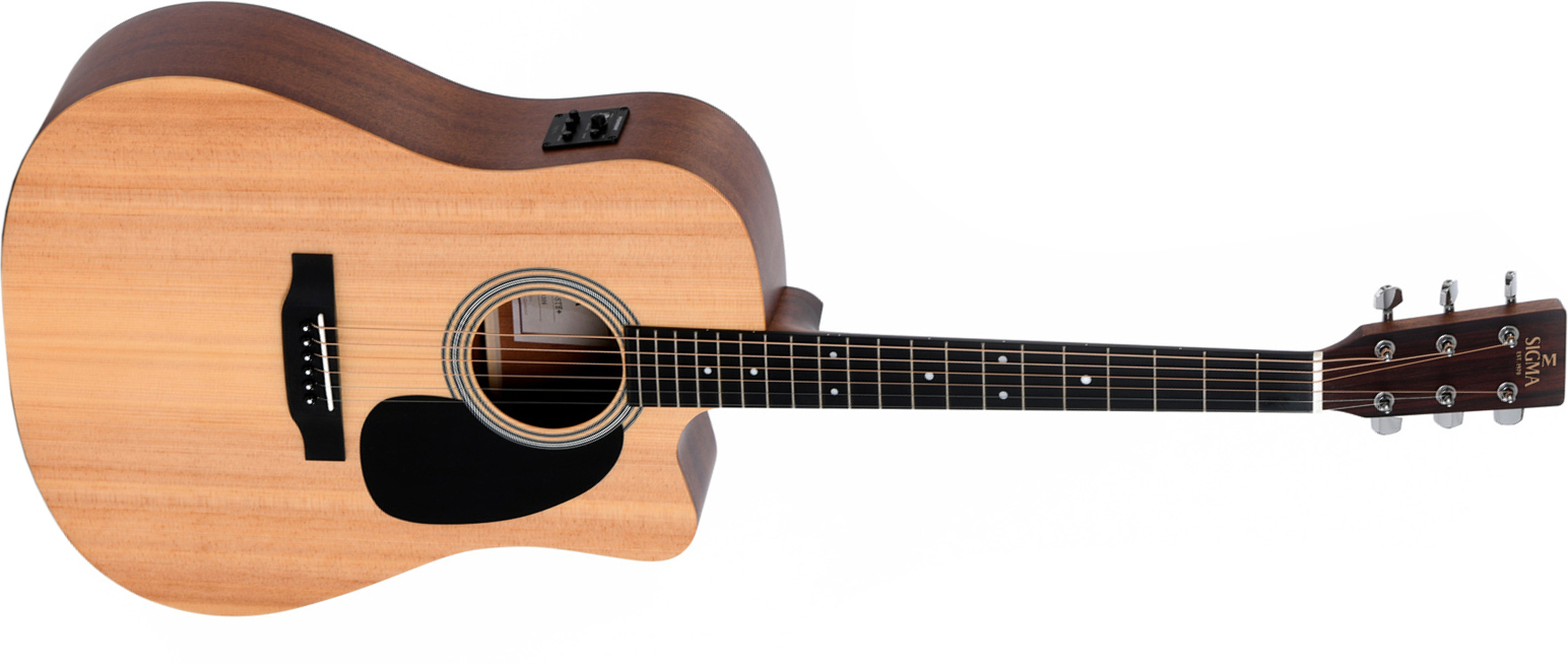 Sigma Dmc-ste Dreadnought Cw Epicea Acajou Mic - Natural Gloss Top - Electro acoustic guitar - Main picture