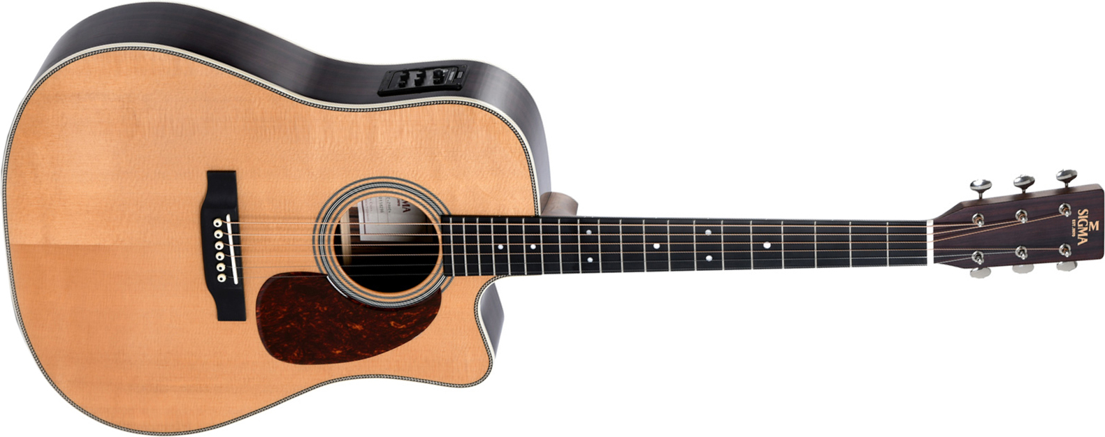 Sigma Dtc-28he Standard Dreadnought Cw Electro Epicea Eb - Natural - Electro acoustic guitar - Main picture
