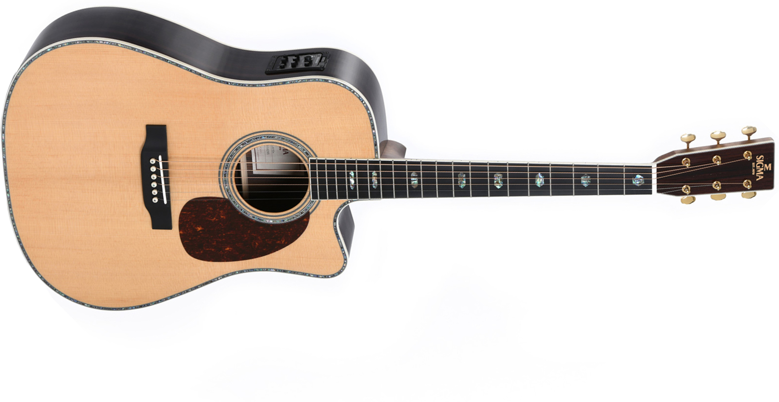 Sigma Dtc-41e Standard Dreadnought Cw Epicea Tilia Mic - Natural - Acoustic guitar & electro - Main picture