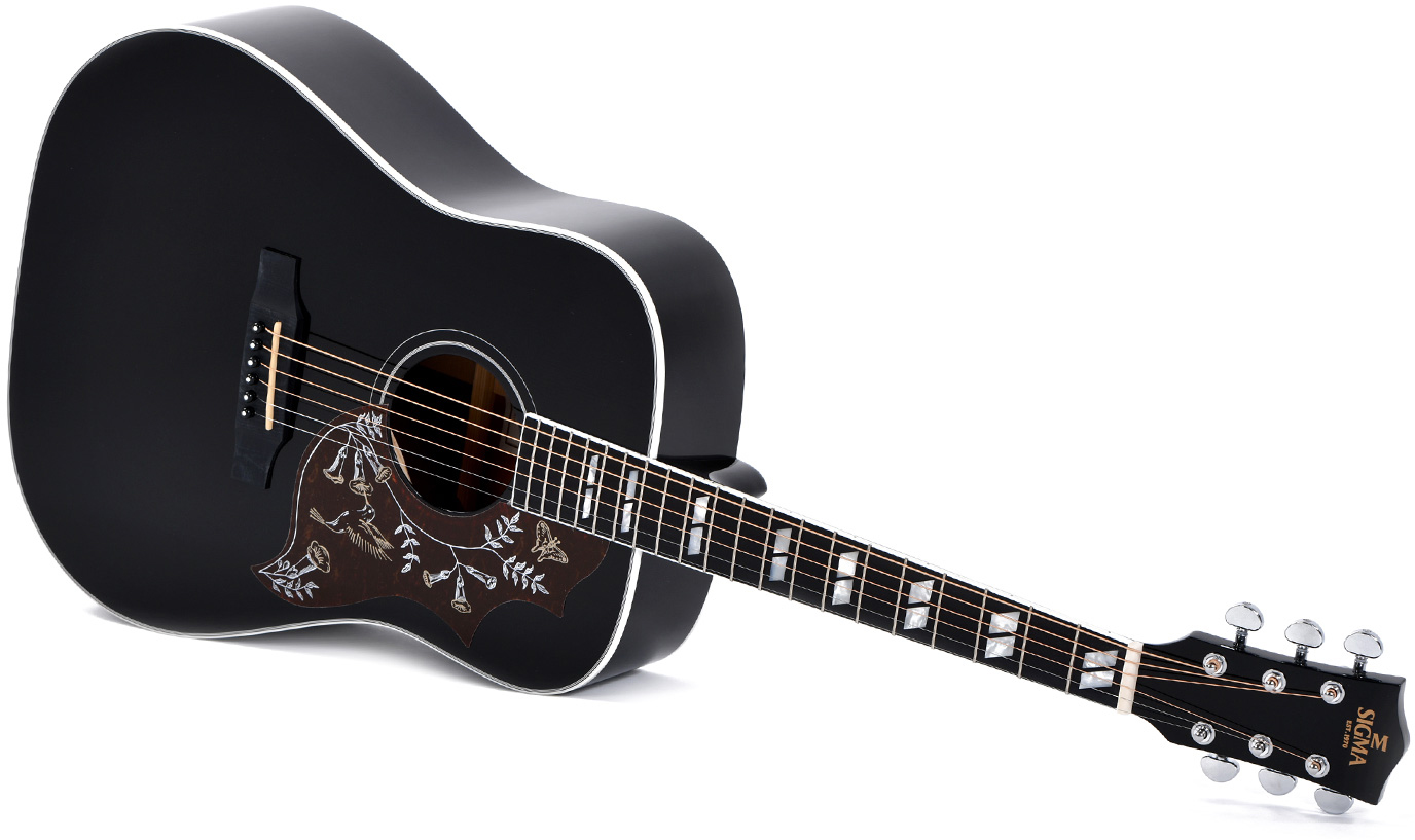 Sigma Dm-sg5-bk Dreadnought Epicea Acajou Mic - Black - Acoustic guitar & electro - Variation 2