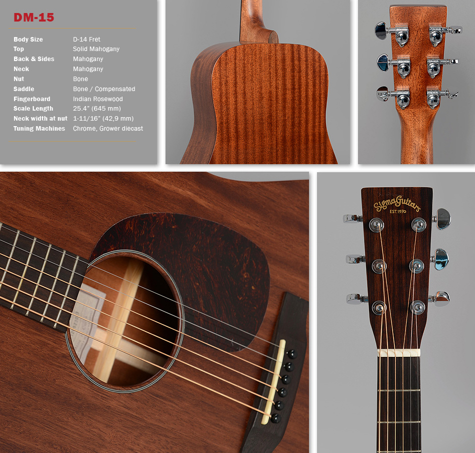 Sigma Dm15 Dreadnought - Natural Satin - Acoustic guitar & electro - Variation 2