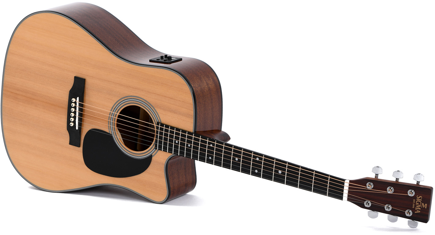 Sigma Dmc-1e Dreadnought Cw Epicea Acajou Mic - Natural - Electro acoustic guitar - Variation 2